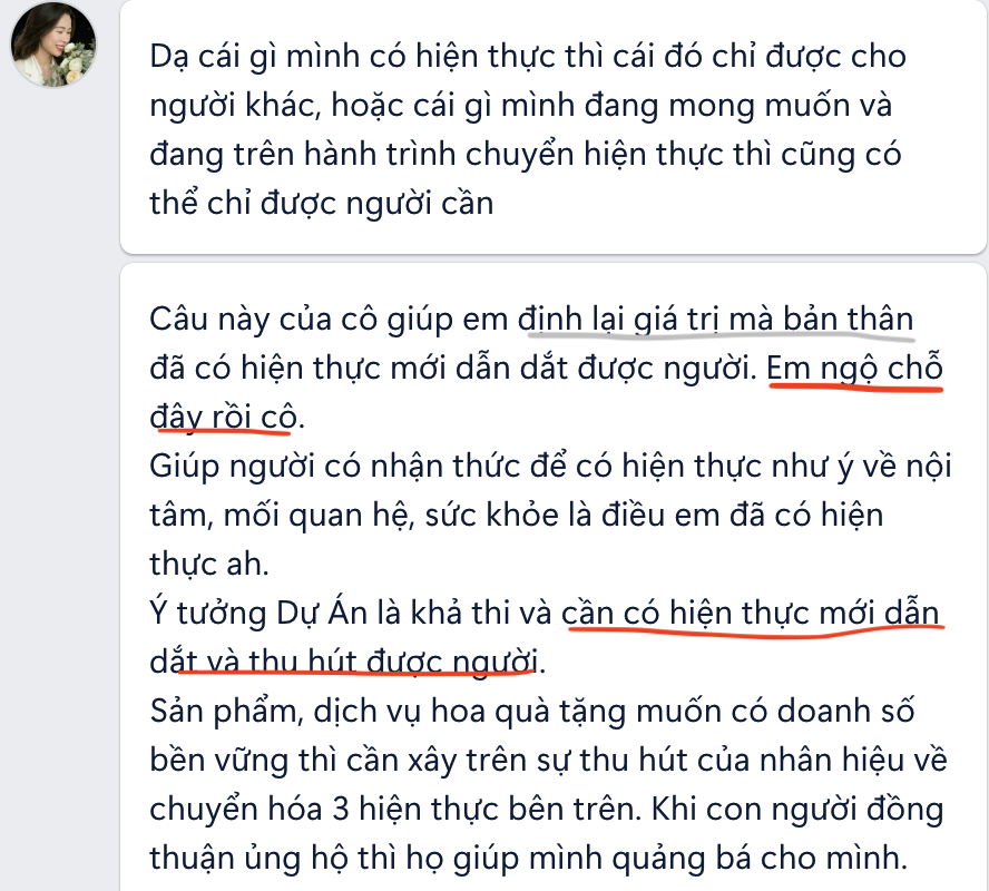 Phản hồi học viên 1